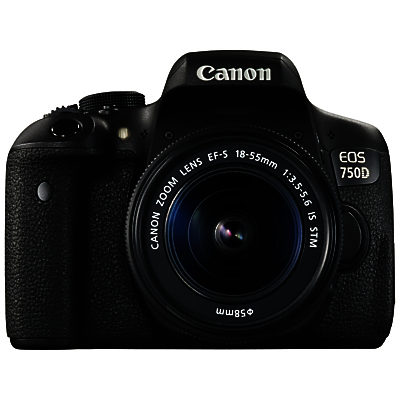 Canon EOS 750D Digital SLR with 18-55mm IS STM Lens, HD 1080p, 24.2MP, Wi-Fi, NFC, 3.0 Vari Angle LCD Screen Canon EOS 750D Digital SLR with 18-55mm IS STM Lens, HD 1080p, 24.2MP, Wi-Fi, NFC, 3.0 Vari Angle LCD Screen